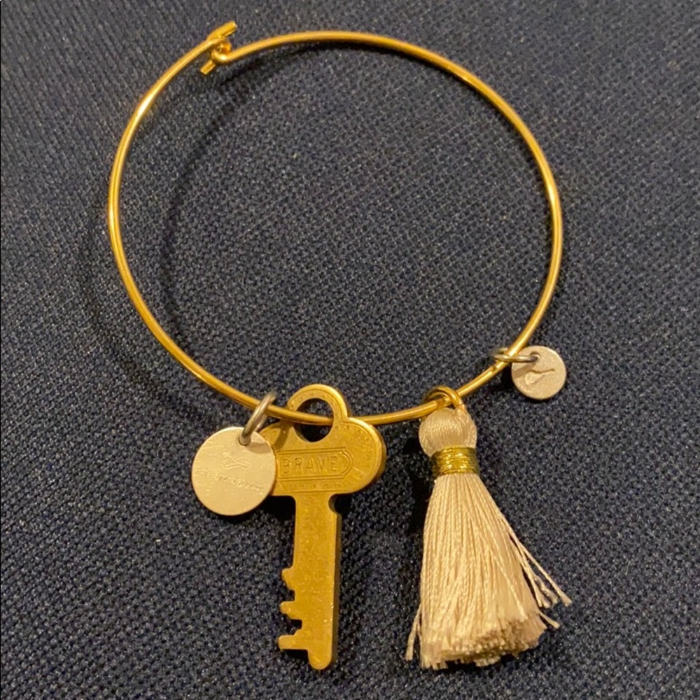 The Giving Keys Brave Bangle Bracelet w tassel